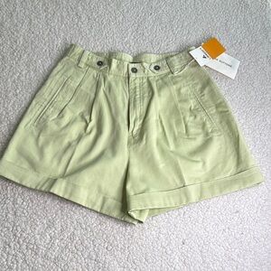 Lizsport Vintage Pleated Women's Light Green Shorts